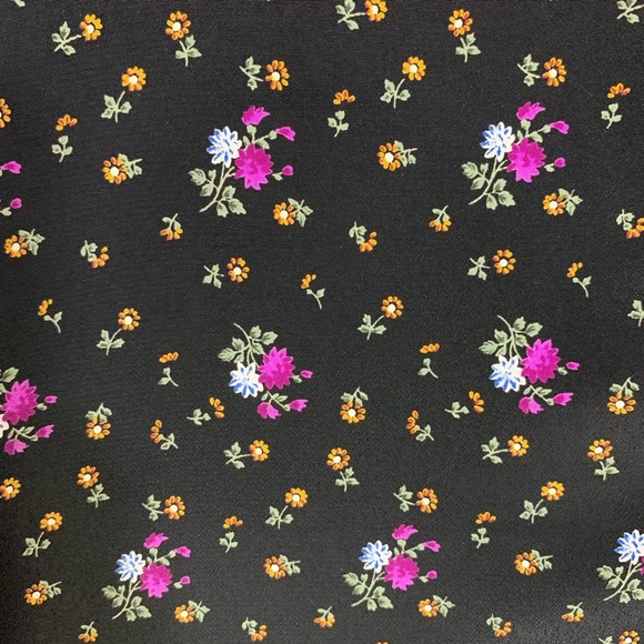 VTG Long Black Purple Floral Dress Polyester Medium Y2K 90’s  Sun Dress Garden - Picture 5 of 9
